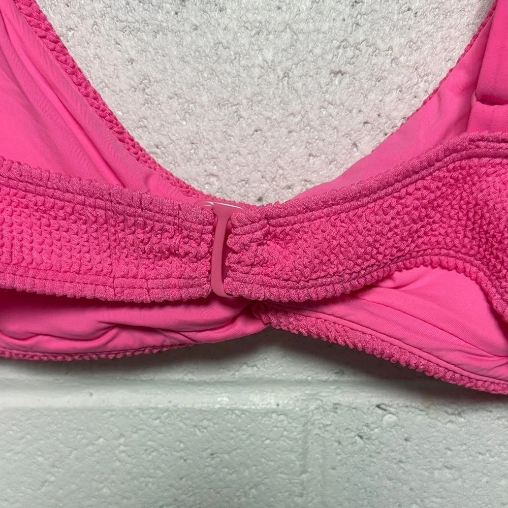 Good American Pink Textured Swim Top